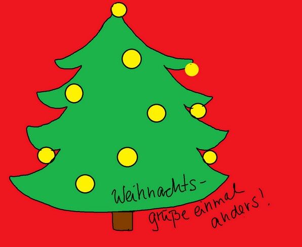 Gezeichneter Weihnachtsbaum als Symbolbild für unsere Textideen für Weihnachtsgrüße